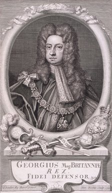 Oval portrait of George I, King of Great Britain, 1718. Artist: George Vertue