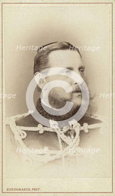 Grand Duke Konstantin Nicolaevich, head-and-shoulders portrait, facing right, between 1870 and 1886. Creator: Unknown.