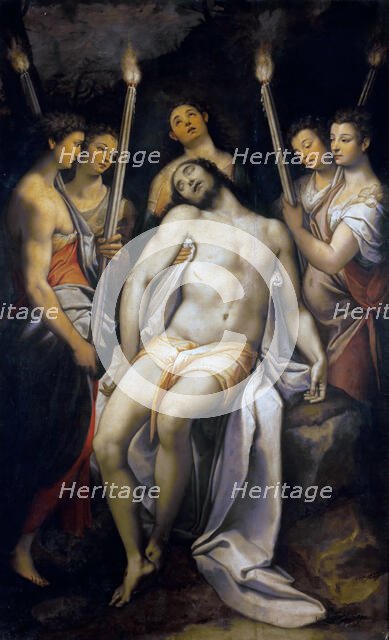 Dead Christ Supported by Angels, 1566-1568. Creator: Zuccari, Federico (1539-1609).