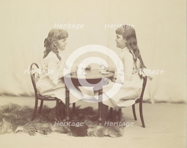 Frances and Ethel de Forest, daughters of Robert de Forest, ca. 1890. Creator: George Collins Cox.