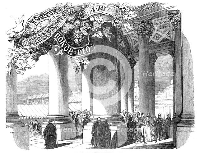 Her Majesty crossing the Great West Portico, 1844. Creator: Unknown.