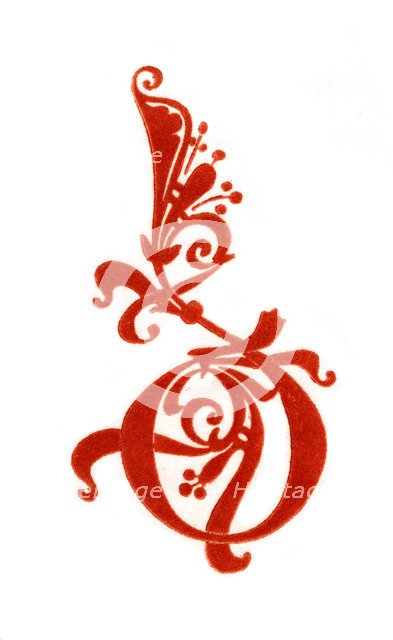 Initial letter 'D', 10th century, (1843).Artist: Henry Shaw