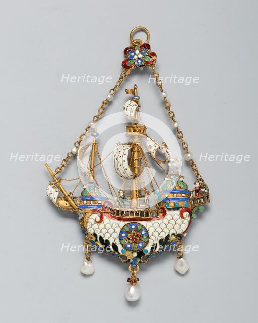 Pendant Shaped as a Ship, Germany, c. 1870/90. Creators: Reinhold Vasters, Alfred André.