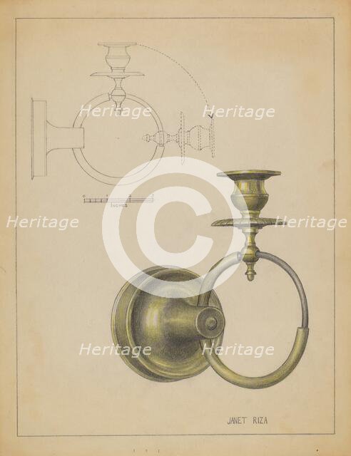 Candlestick, c. 1936. Creator: Janet Riza.
