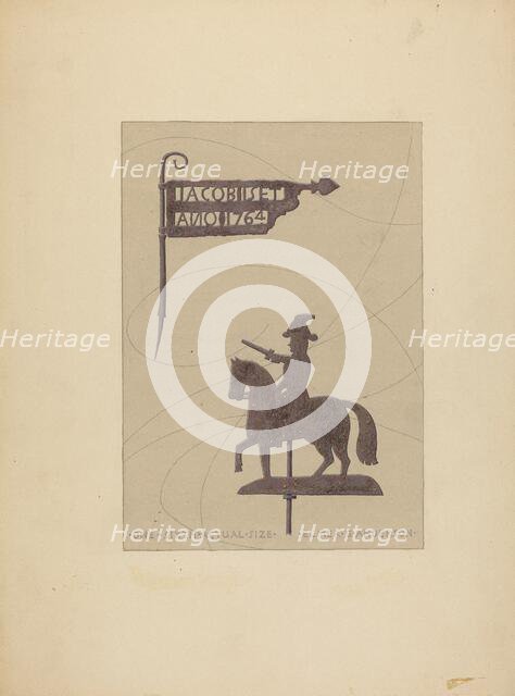 Two Weather Vanes, c. 1936. Creator: Elmer G Anderson.