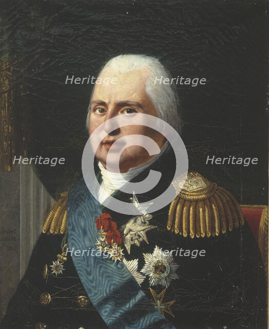 Portrait of Louis XVIII (1755-1824), king of France, 1814. Creator: Robert Lefevre.