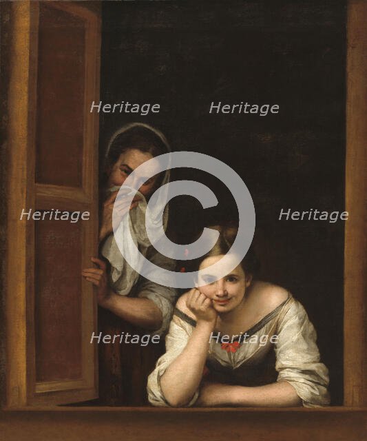 Two Women at a Window, 1665-1670. Creator: Murillo, Bartolomé Estebàn (1617-1682).