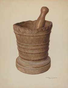 Mortar and Pestle, 1939. Creator: Carl Buergerniss.