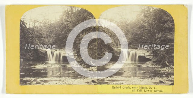 Enfield Creek, near Ithaca, N.Y. 2d Fall, Lower Ravine, 1860/65. Creator: J. C. Burritt.