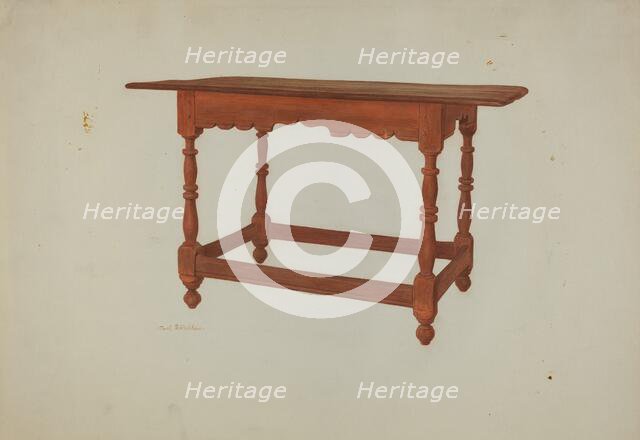 Pa. German Table, c. 1941. Creator: Carl Strehlau.