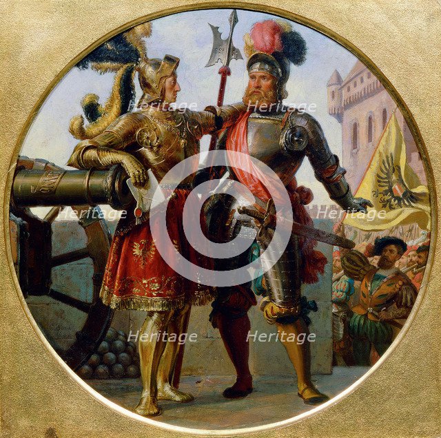 Emperor Maximilian I and Georg von Frunsberg, 1868. Artist: Blaas, Karl von (1815-1894)