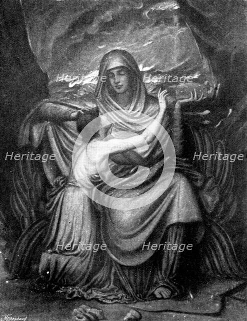 Pictures from the New Gallery: Persephone and Psyche in the Shades - W. B. Richmond, A.R.A., 1895. Creator: George Meisenbach.