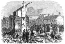 Illustrations of the Flood at Sheffield: searching for the dead at Malin Bridge, 1864. Creator: Unknown.