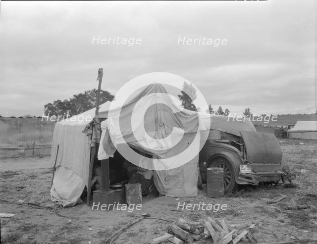 Pea picker's home, Nipomo, California, 1936. Creator: Dorothea Lange.