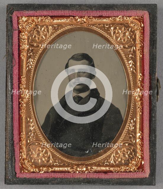 Portrait of a Young Man with Muttonchop Whiskers, about 1860. Creator: Unknown.