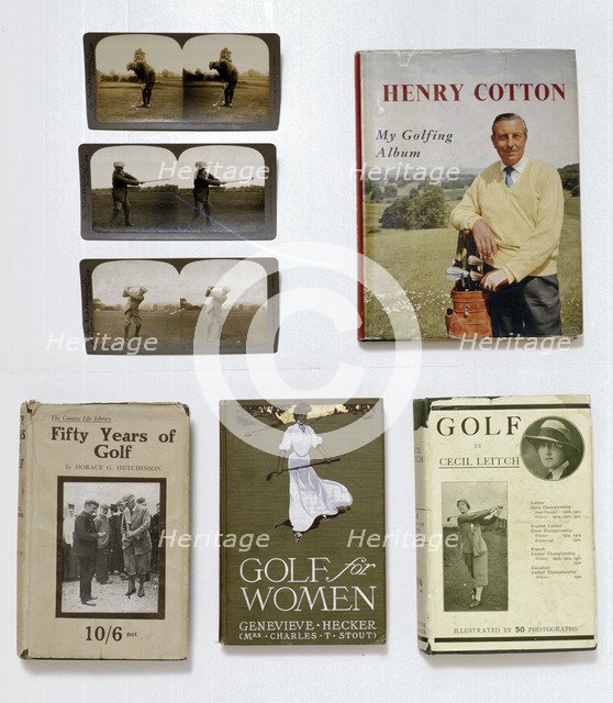 A collection of golfing books, early 20th century. Artist: Unknown