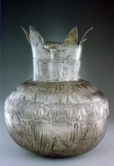 Silver pomegranate vase, from Tutankhamun's tomb, 14th century BC. Artist: Unknown