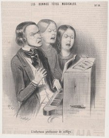 The Unfortunate Teacher of Musical Theory, 1840., 1840. Creator: Frédéric Bouchot.