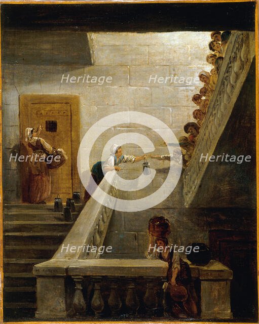 Le Ravitaillement des prisonniers à la prison de Saint-Lazare, c1794. Creator: Hubert Robert.