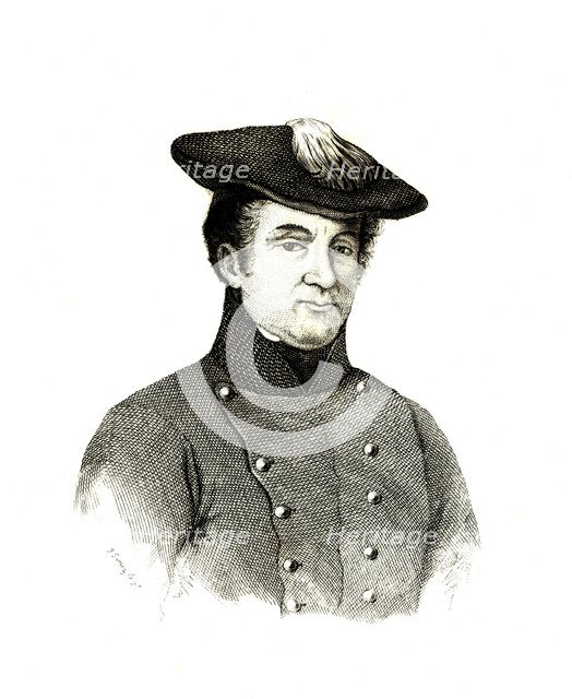 Miguel Gomez, General Lieutenant of the Carlist army in the 1st Carlist War. Engraving, 1845.