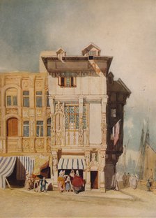 'Old Houses, with Figures', c1836. Artist: John Sell Cotman.