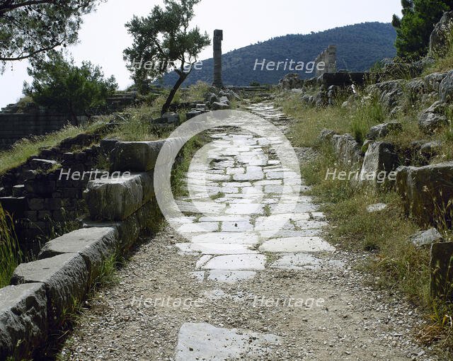 Theatre Street, Priene, Ionia, Anatolia, Turkey, 1999. Creator: Unknown.