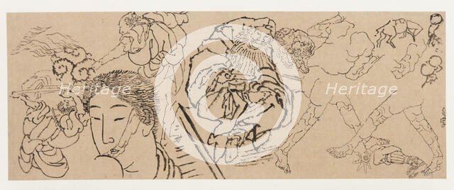 Miscellaneous studies, late 18th-early 19th century. Creator: Hokusai.