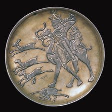 Sassanian dish showing a king hunting from camel-back. Artist: Unknown