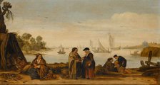 River landscape with Women Fortune-Telling, c.1625-c.1630. Creator: Arent Arentsz.
