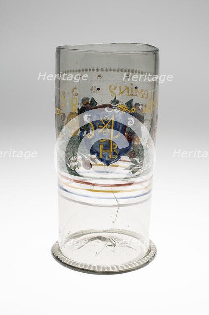 Large Beaker (Humpen), Bohemia, 1608. Creator: Bohemia Glass.