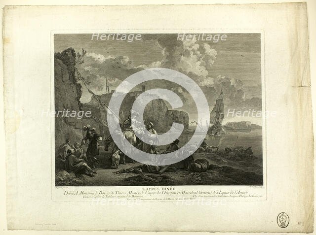 After Dinner, 1742. Creator: Jacques Philippe Le Bas.