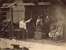 Hard Labor Convicts Working in the Blacksmith's Shop, 1891. Creator: Aleksei Kuznetsov.
