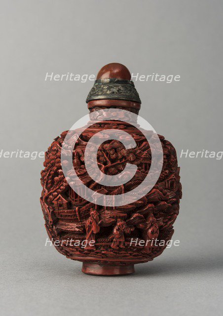Lacquer snuff bottle, China, Qing dynasty, 1644-1911. Creator: Unknown.
