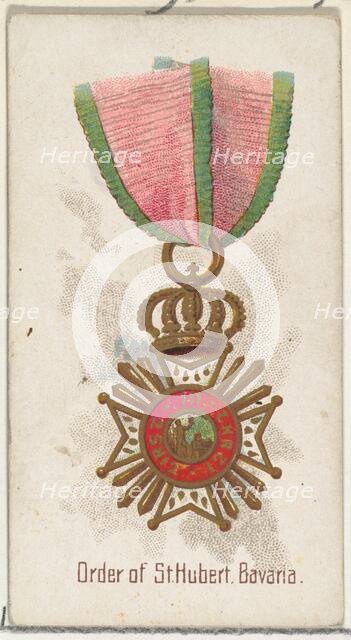 Order of St. Hubert, Bavaria, from the World's Decorations series (N30) for Allen & Ginter..., 1890. Creator: Allen & Ginter.