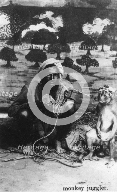 Monkey juggler, India, 20th century. Artist: Unknown