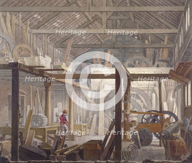 Interior of John Bunyan's meeting house in Zoar Street, Southwark, London, 1822.    Artist: Robert Blemmell Schnebbelie