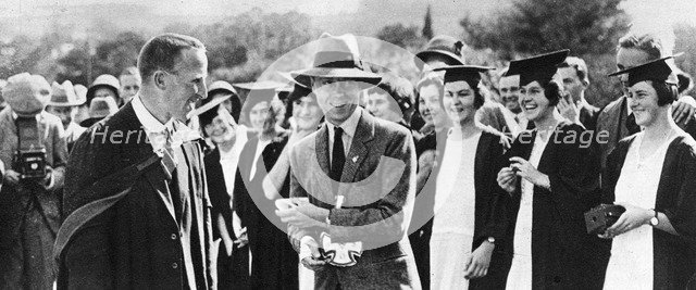 The Prince of Wales with undergraduates in Grahamstown, South Africa, 1925. Artist: Unknown