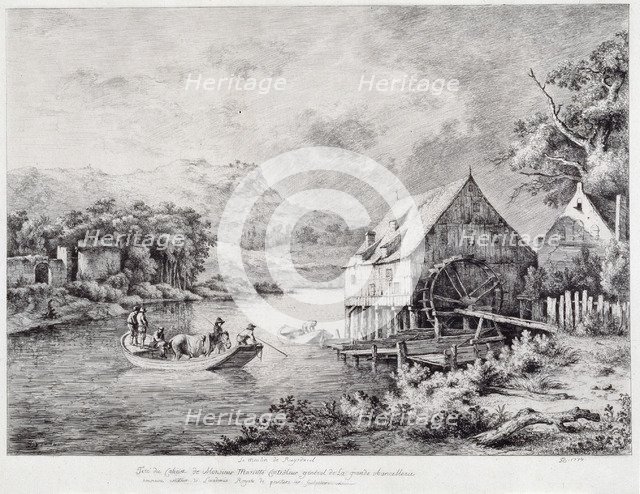 A mill on the banks of the River, 1774. Artist: Boissieu, Jean-Jacques, de (1736-1810)