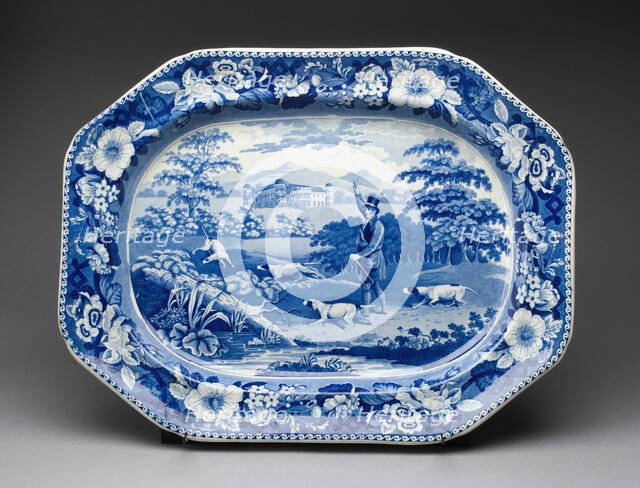 Platter, Staffordshire, Mid 19th century. Creator: Staffordshire Potteries.
