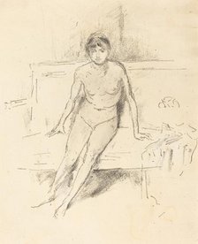 Nude Model on an Empire Sofa, 1893. Creator: James Abbott McNeill Whistler.