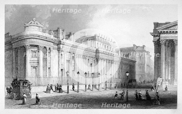 The south front of the Bank of England, City of London, c1830. Artist: Thomas Hosmer Shepherd