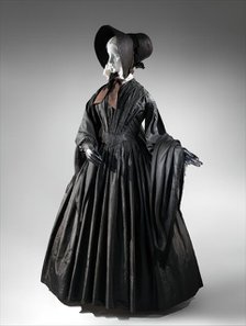 Mourning dress, American, ca. 1845. Creator: Unknown.