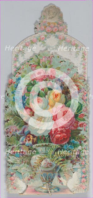 Valentine - Mechanical -- a decorated armoire (chest), ca. 1875., ca. 1875. Creator: Anon.