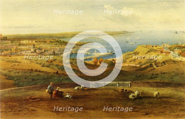 'General View of Guernsey from Port George', 1850, (1946).  Creator: Richard Principal Leitch.