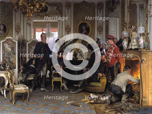 In the Troops' Quarters outside Paris, 1894. Artist: Werner, Anton von (1843-1915)