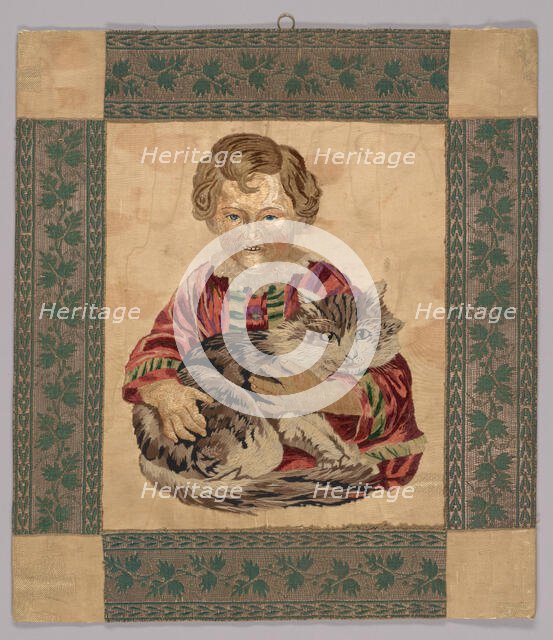 Embroidered picture, 19th century. Creator: Unknown.