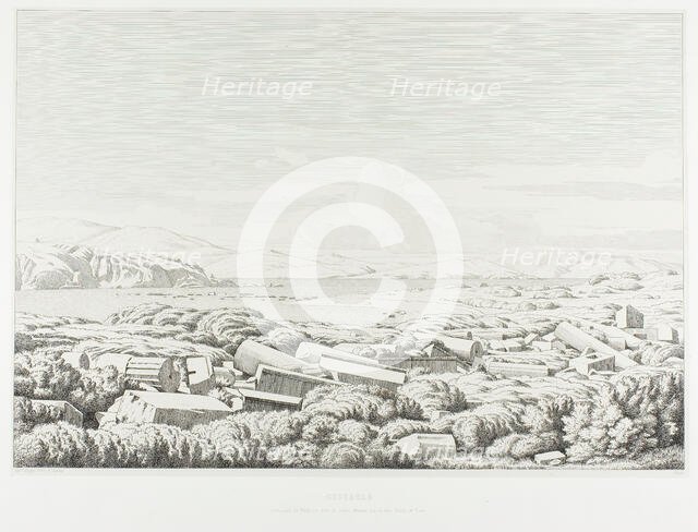 Cyclades: the Porticos of Philip, Port of Dhílos, Rinea (or Greater Dhílos) and Tínos, 1846. Creator: Theodore Caruelle d'Aligny.