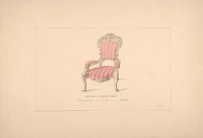 Design for Easy Chair, François Premier Style, 1835-1900. Creator: Robert William Hume.