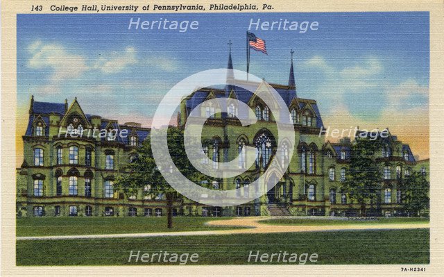 College Hall, University of Pennsylvania, Philadelphia, Pennsylvania, USA, 1937. Artist: Unknown
