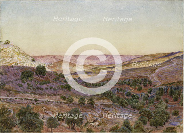 The Hills of Moab and the Valley of Hinnom, 1854. Artist: Thomas Seddon.
